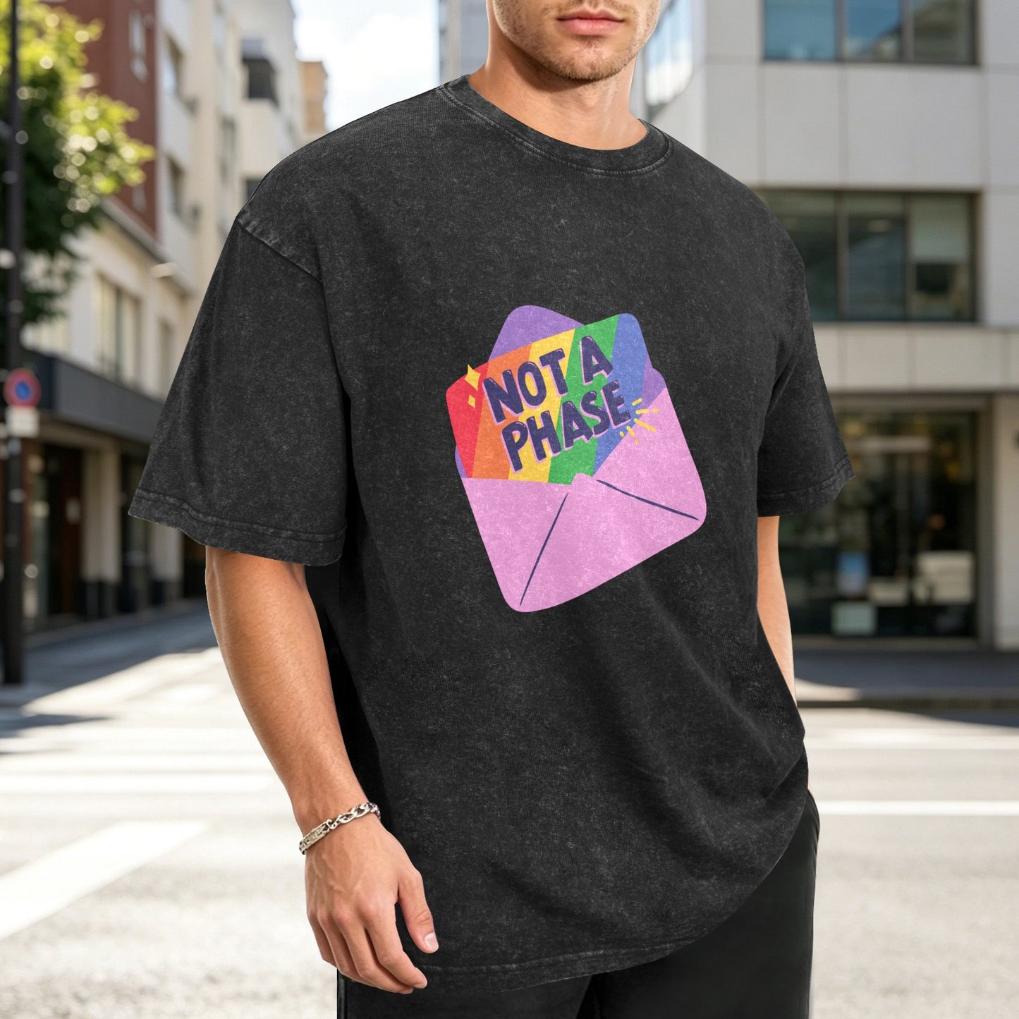 Mens Washed Pride Tee Gay Pride T Shirt Custom Designed by shOUT