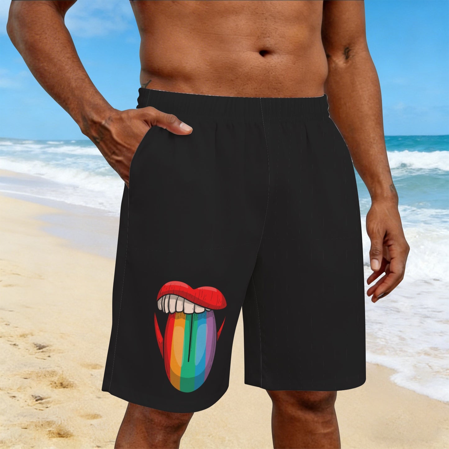 Mens Gay Pride Shorts Custom No Wrinkle Stain Resistant by shOUT