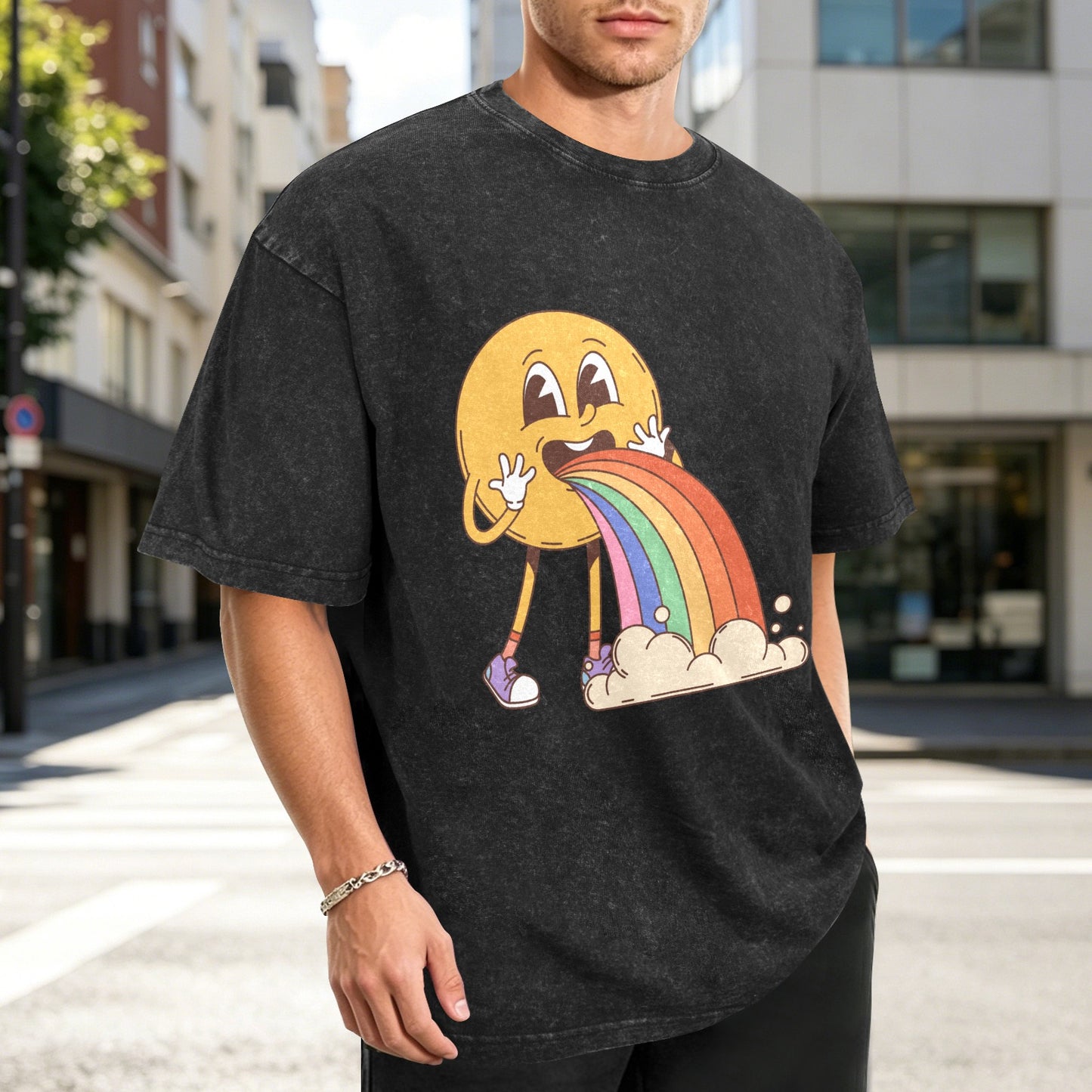 Mens Washed Pride Tee Gay Pride T Shirt Custom Designed by shOUT