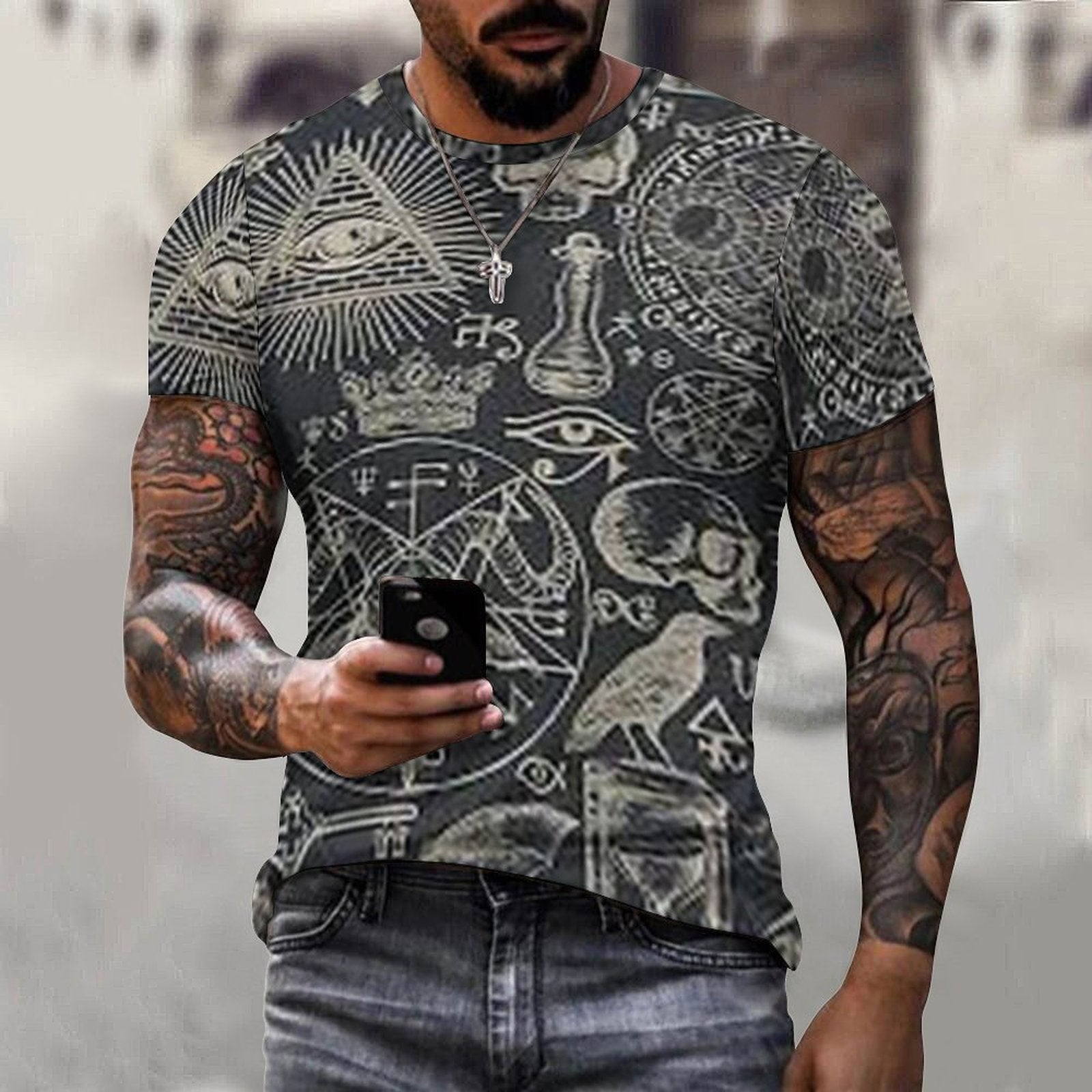 DTG 190gsm Cotton Comfort Short-Sleeve T-Shirt for Men(All-Over Printing)
