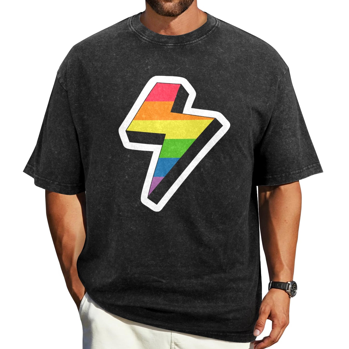 Mens Washed Pride Tee Gay Pride T Shirt Custom Designed by shOUT