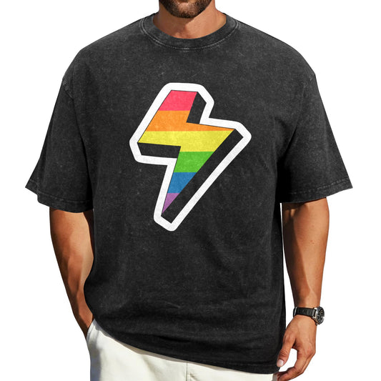 Mens Washed Pride Tee Gay Pride T Shirt Custom Designed by shOUT