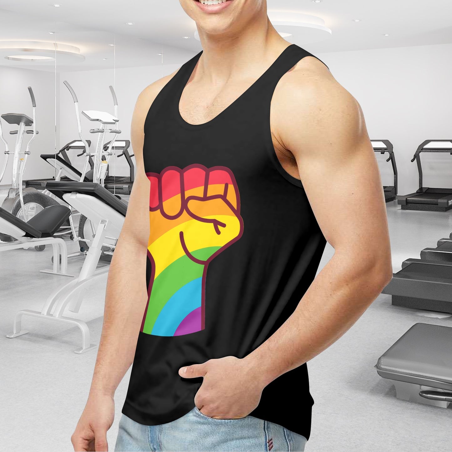 Mens Gay Pride Tank Custom Designed by shOUT