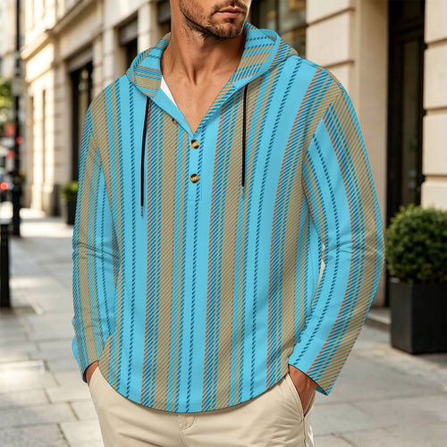 200gsm Men's Button Hooded Sweatshirt(All-Over Printing)