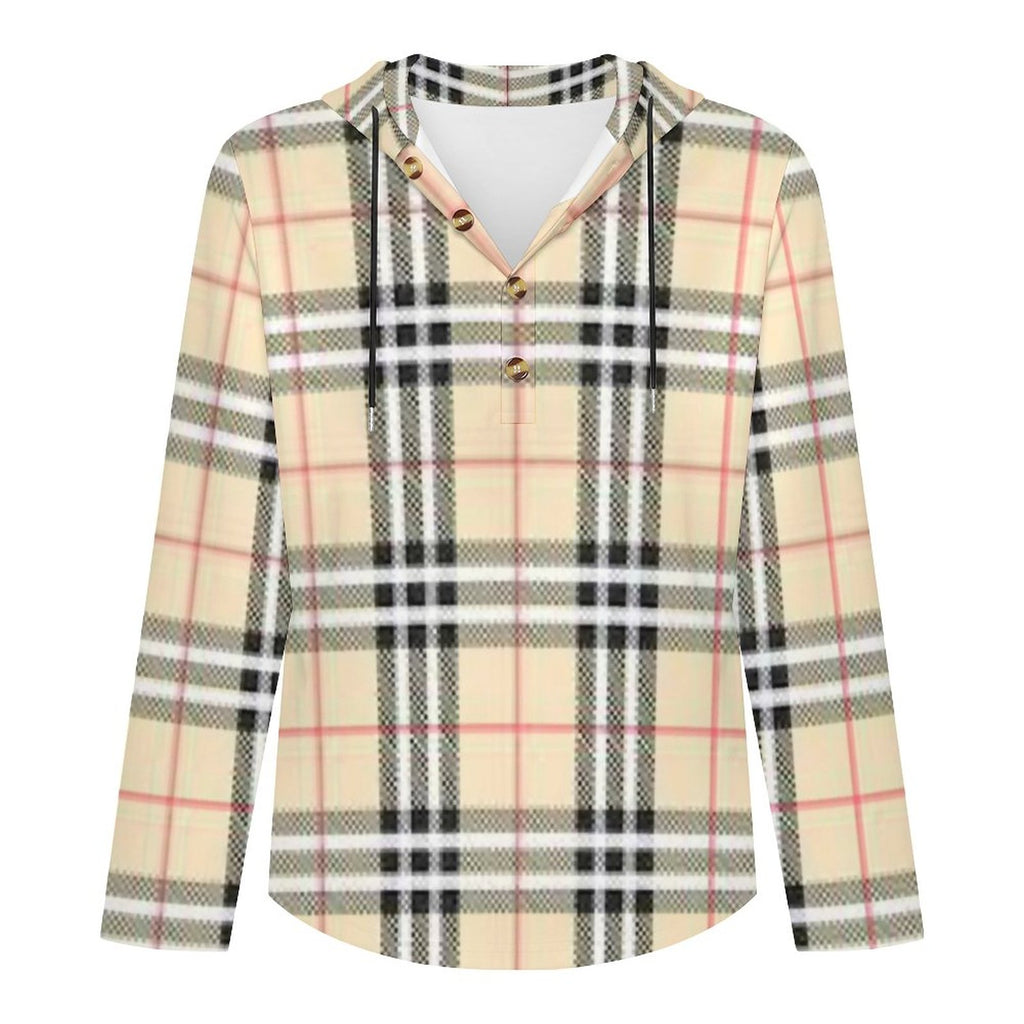 200gsm Men's Button Hooded Sweatshirt(All-Over Printing)
