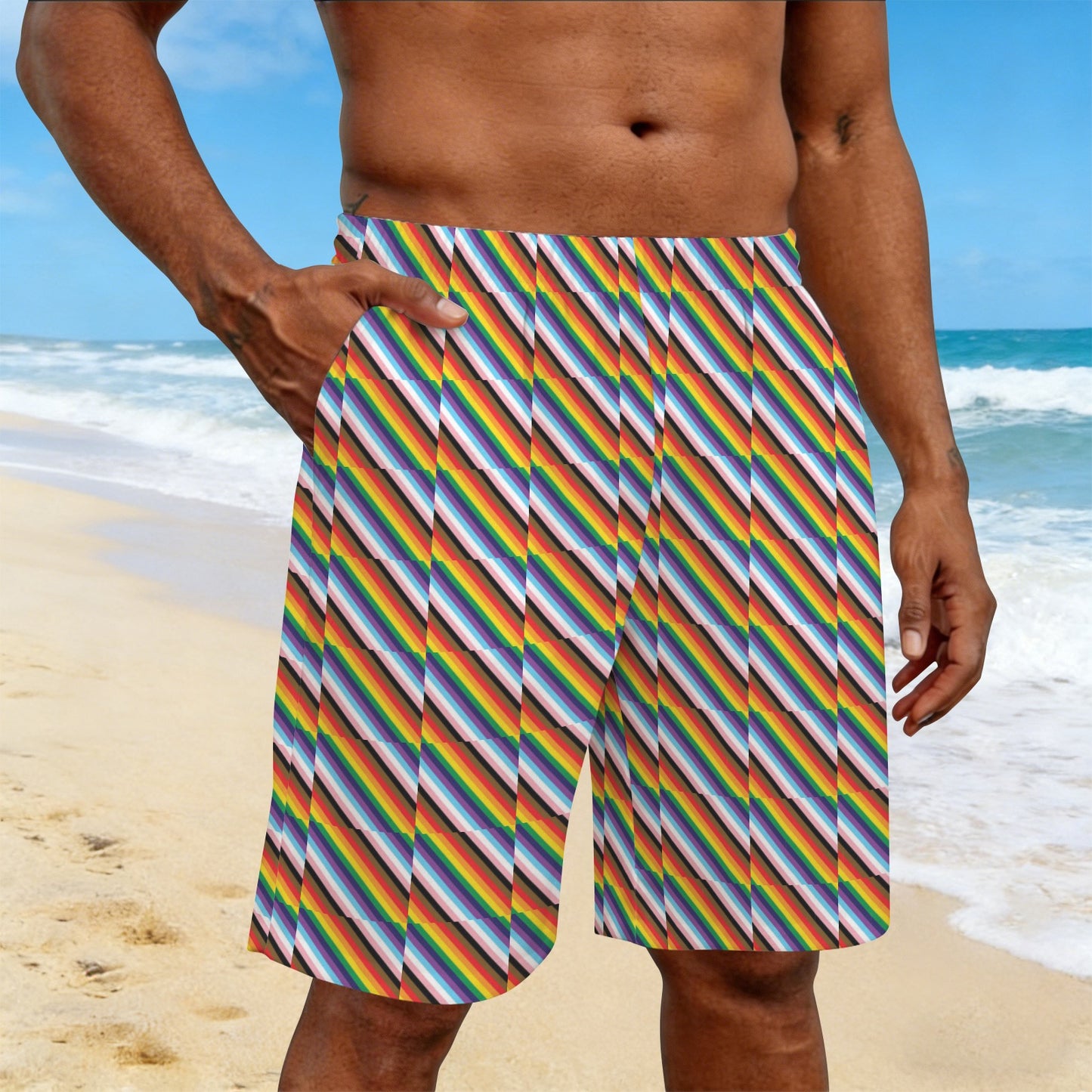 Mens Gay Pride Shorts Custom No Wrinkle Stain Resistant by shOUT