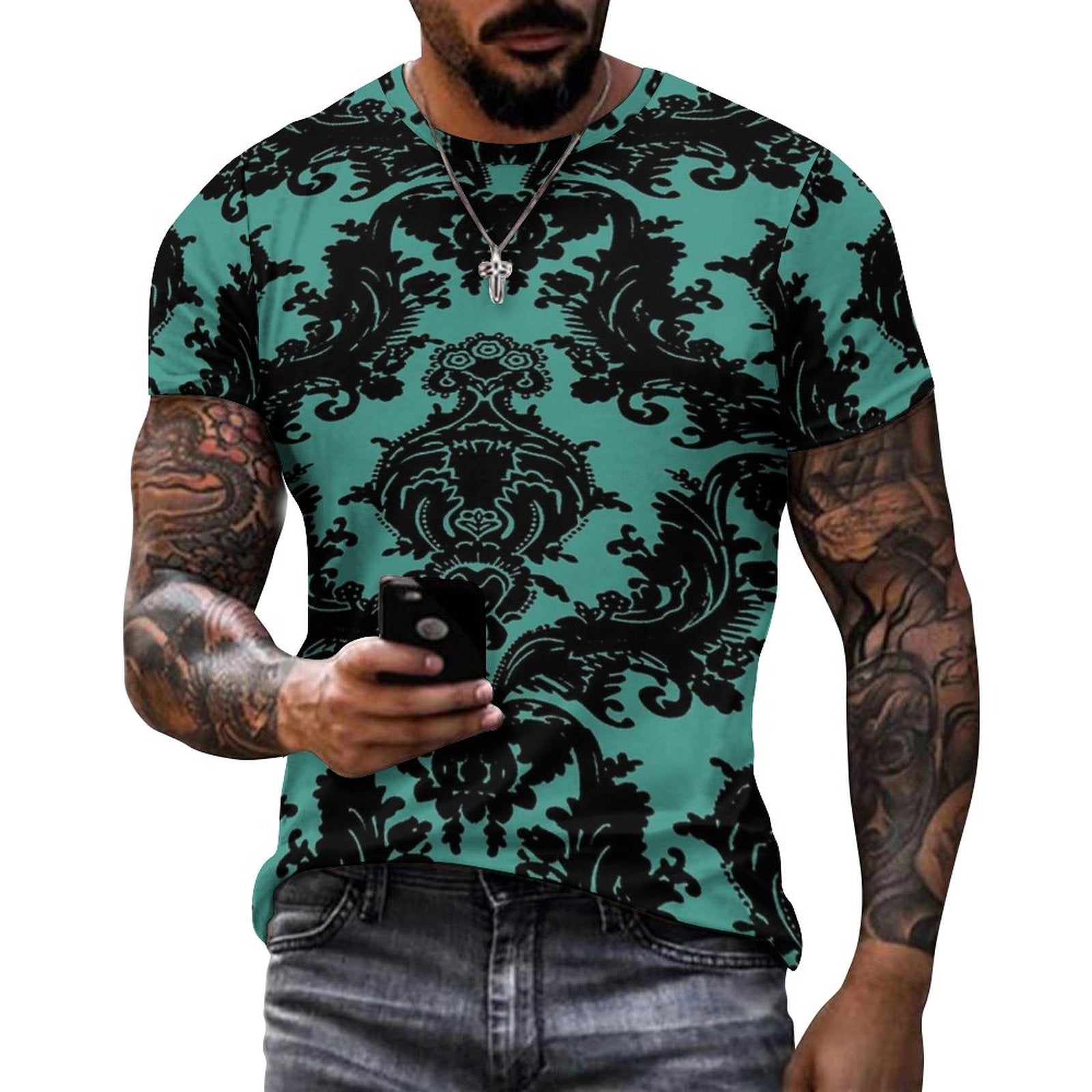 DTG 190gsm Cotton Comfort Short-Sleeve T-Shirt for Men(All-Over Printing)