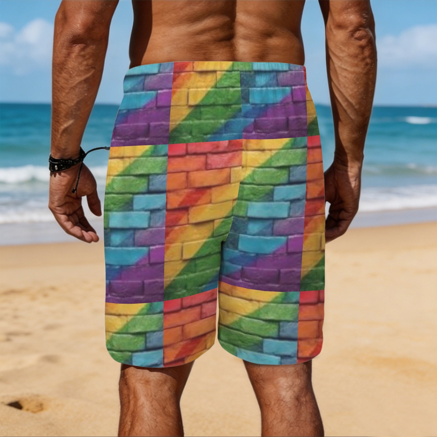 Mens Gay Pride Shorts Custom No Wrinkle Stain Resistant by shOUT