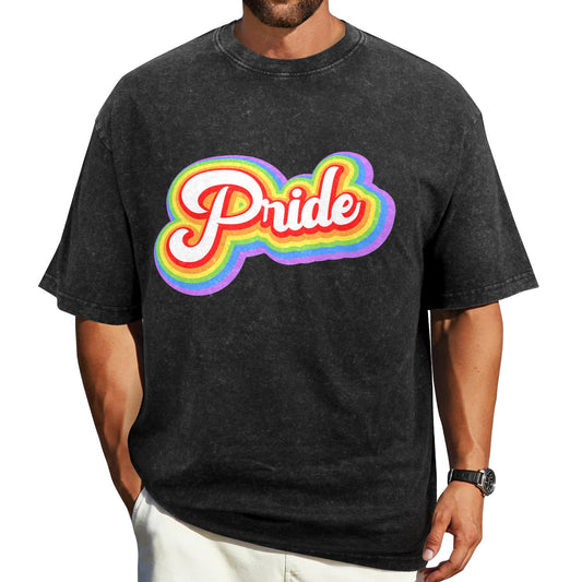 Mens Washed Pride Tee Gay Pride T Shirt Custom Designed by shOUT