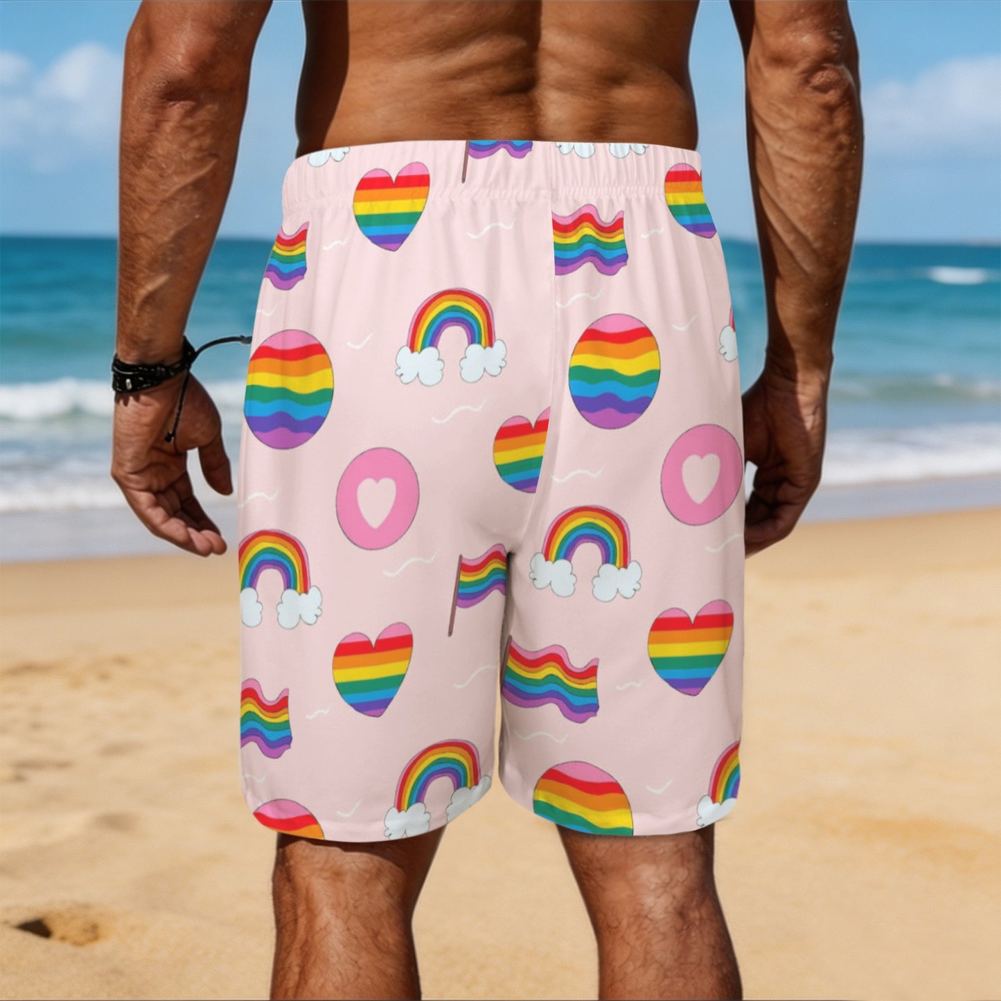 Mens Gay Pride Shorts Custom No Wrinkle Stain Resistant by shOUT