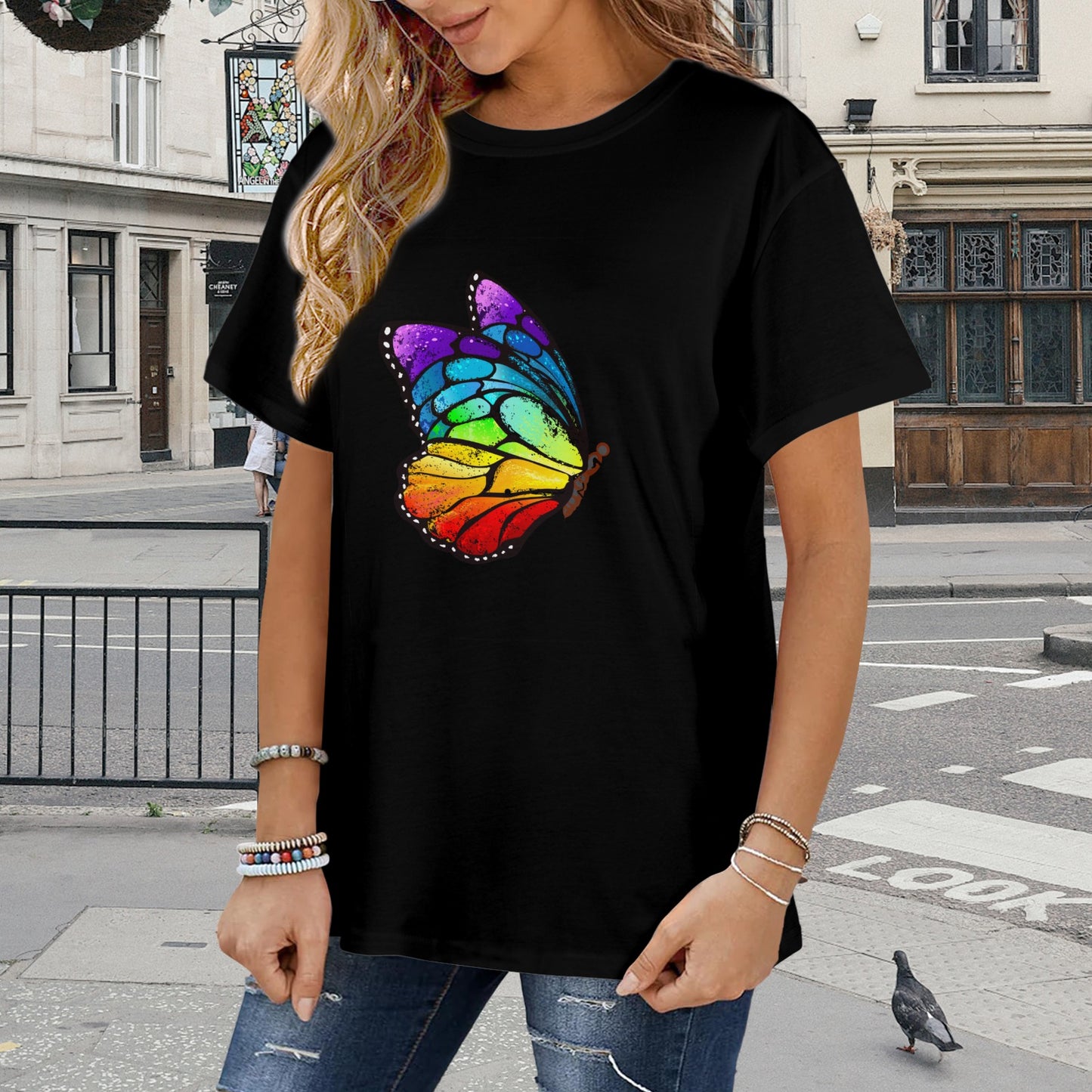 Womens Gay Pride TShirt LGBTQ fashion Custom designed by shOUT